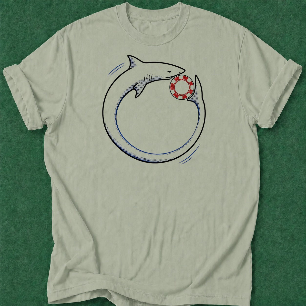 Dead Read Shark Circling T-Shirt poker t-shirt design, home game, poker humor, female poker player, table talk apparel