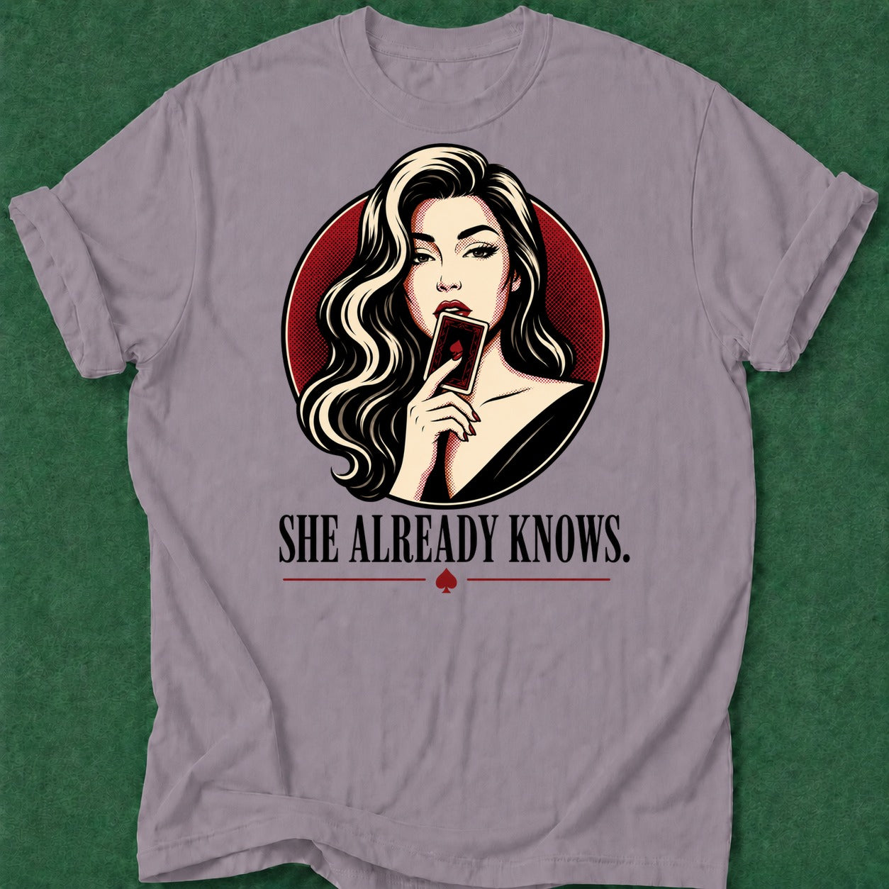 Dead Read She Already Knows T-Shirt poker t-shirt design, tournament poker, high stakes, gift for gambler, poker intuition apparel
