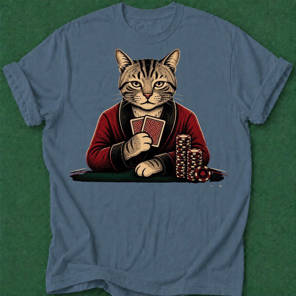 Dead Read Snobby Cat T-Shirt poker t-shirt design, fortune, hold em, table talk, high stakes apparel