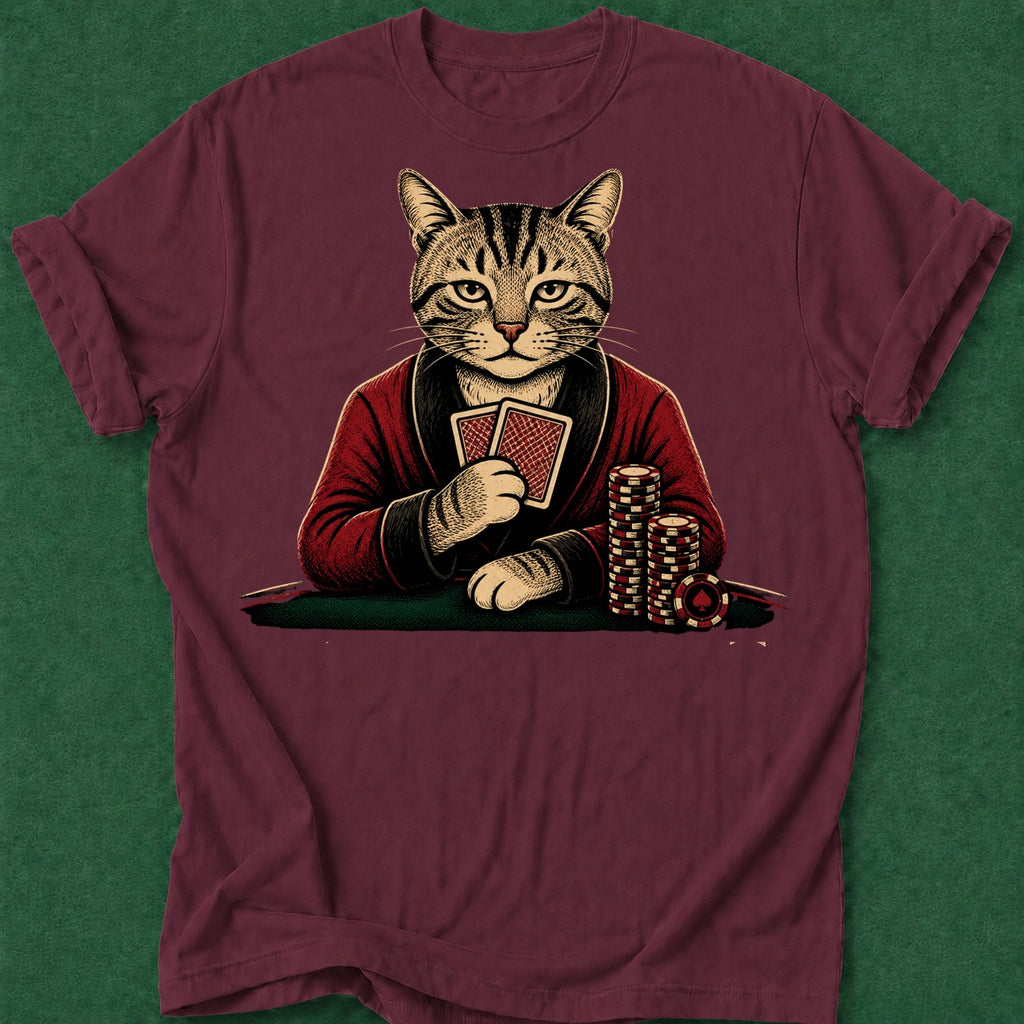 Dead Read Snobby Cat T-Shirt poker t-shirt design, fortune, hold em, table talk, high stakes apparel