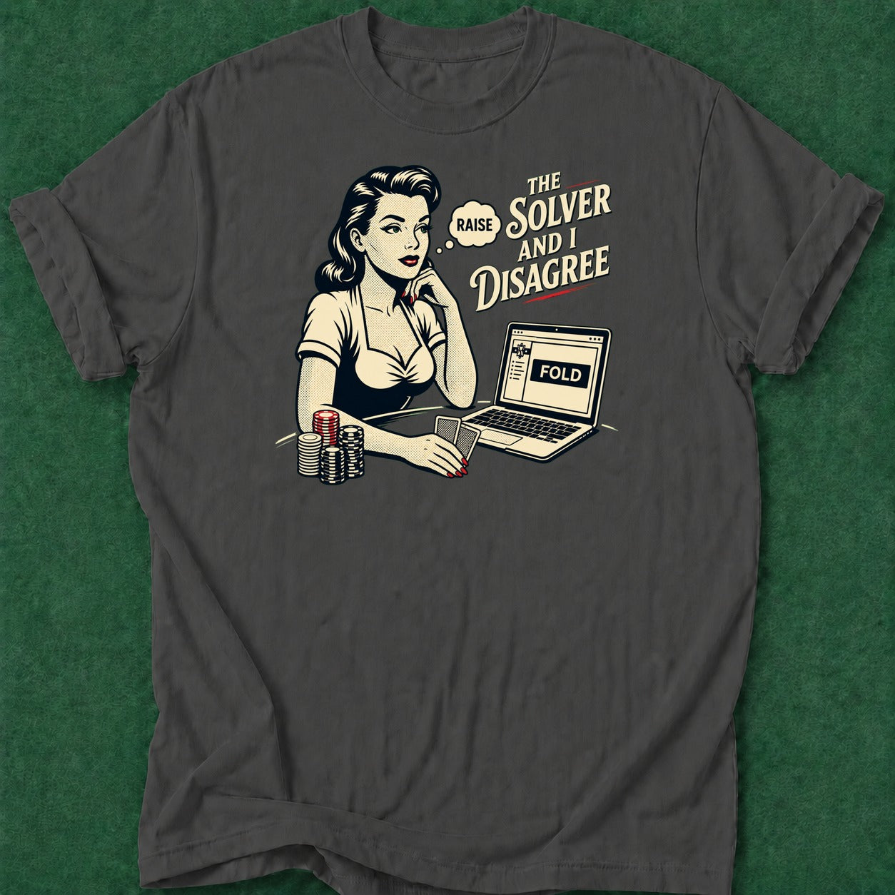 Dead Read Solver and I Disagree T-Shirt poker t-shirt design, GTO, dry humor tee, poker gift, grinder apparel