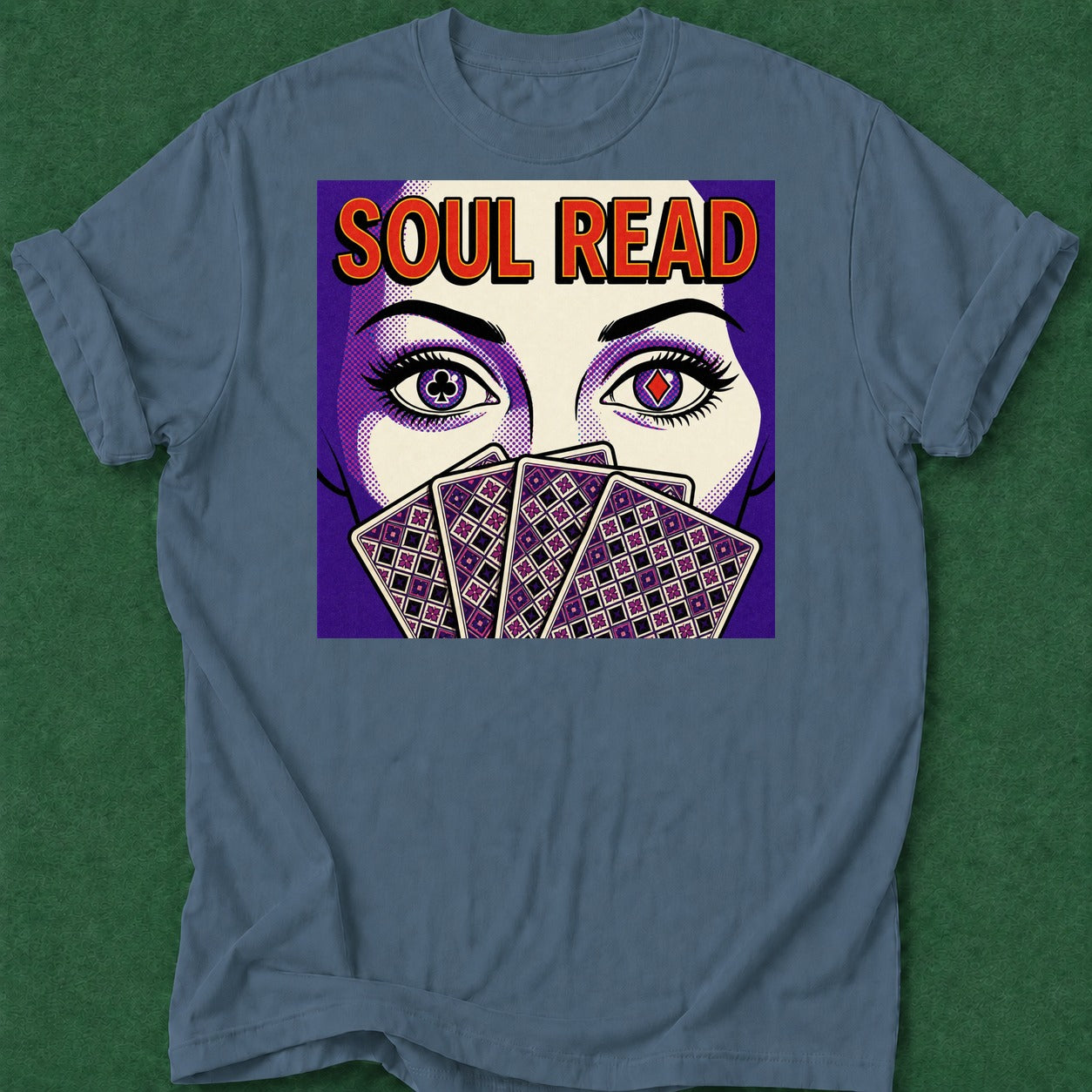 Dead Read Soul Read poker t-shirt design, high stakes, poker intuition, home game, river card apparel
