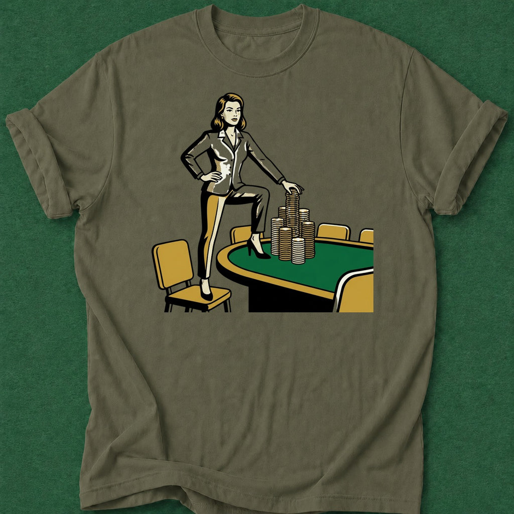 Dead Read Standing on the Table T-Shirt poker t-shirt design, grinder, river card, poker intuition, poker night apparel