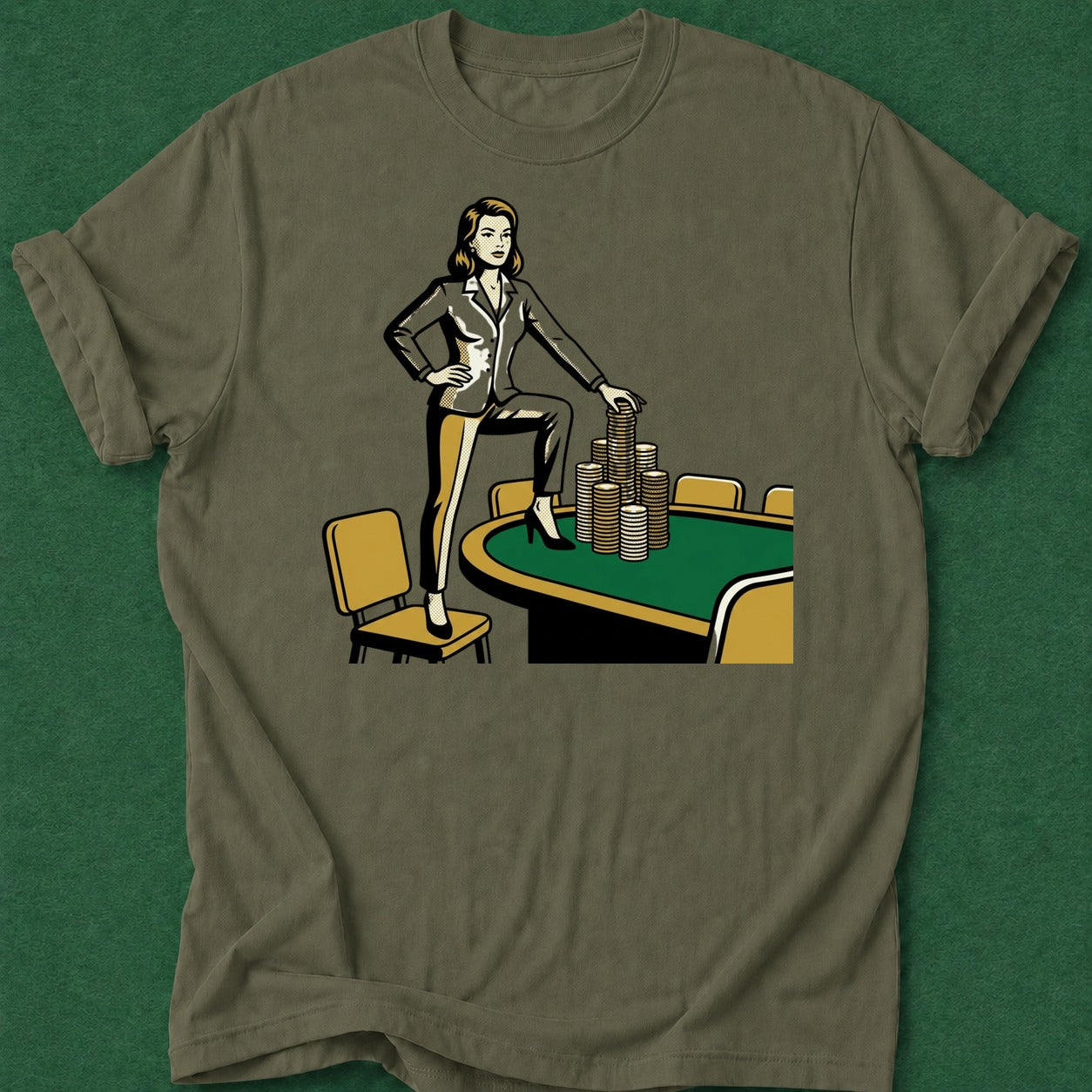 Dead Read Standing on the Table T-Shirt poker t-shirt design, grinder, river card, poker intuition, poker night apparel