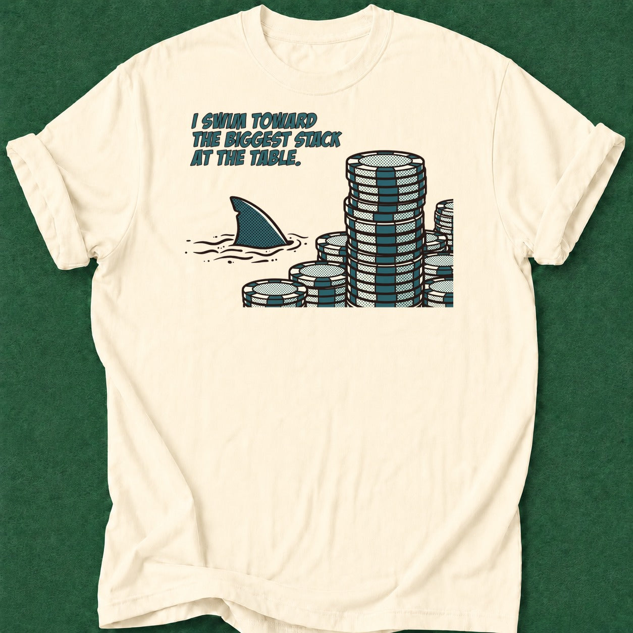 Dead Read Swim Toward Biggest Stack T-Shirt poker t-shirt design, casino night, poker night, poker humor, grinder apparel