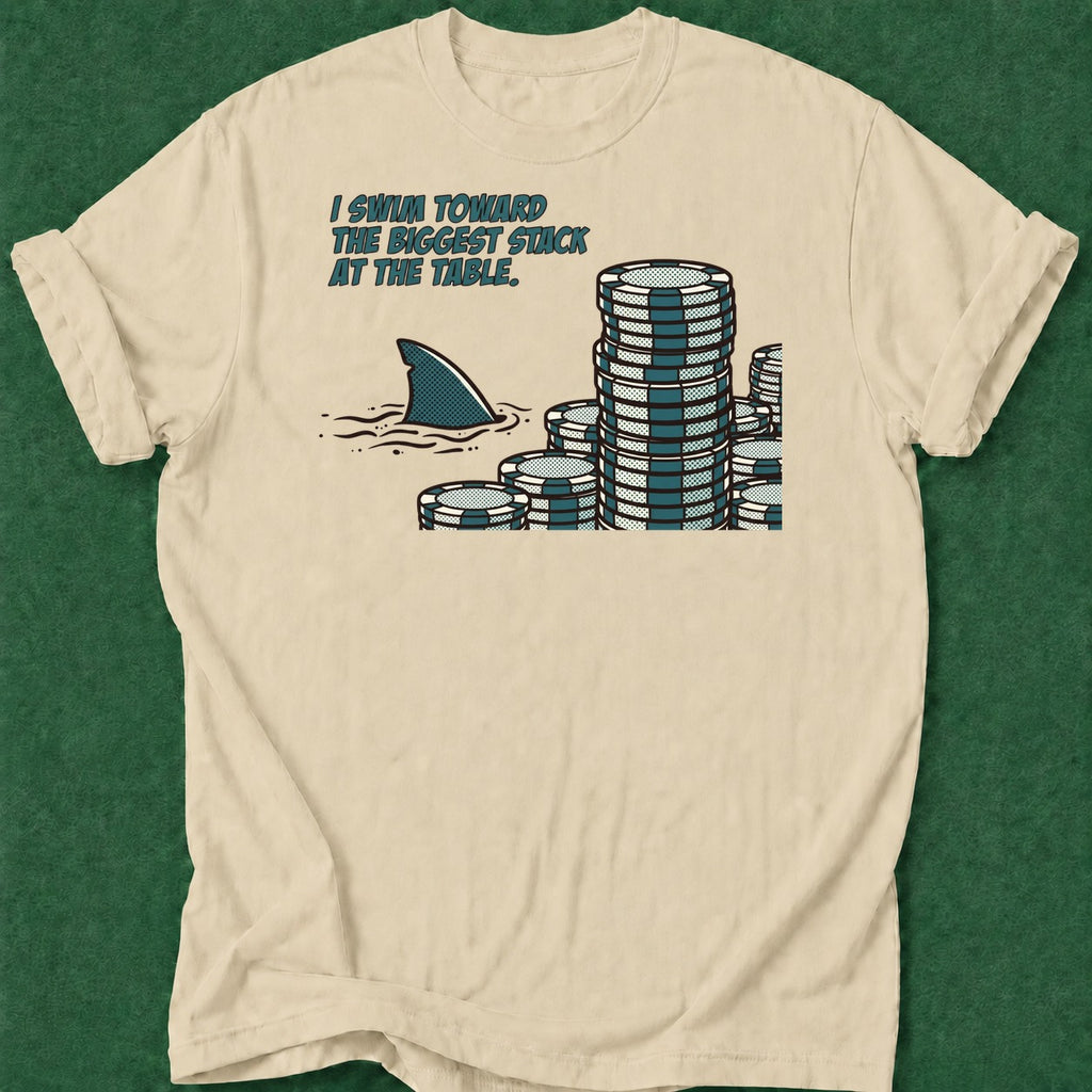 Dead Read Swim Toward Biggest Stack T-Shirt poker t-shirt design, casino night, poker night, poker humor, grinder apparel