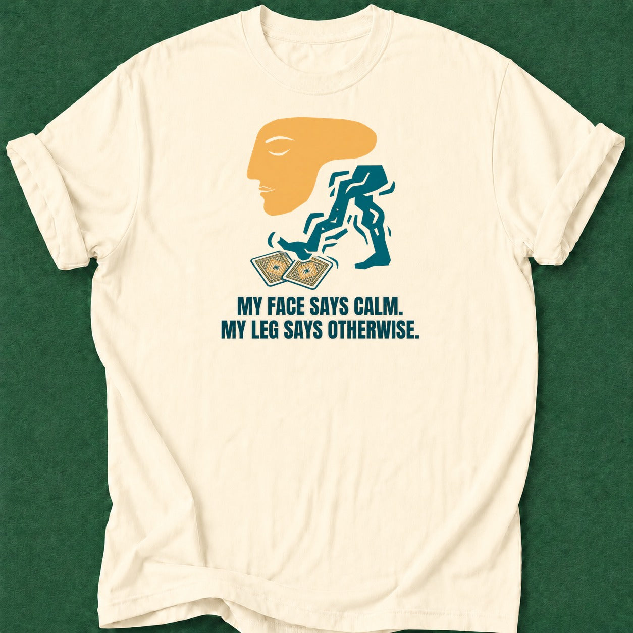 Dead Read Talking Leg T-Shirt poker t-shirt design, chip stack, home game, casino night, gambling gift apparel