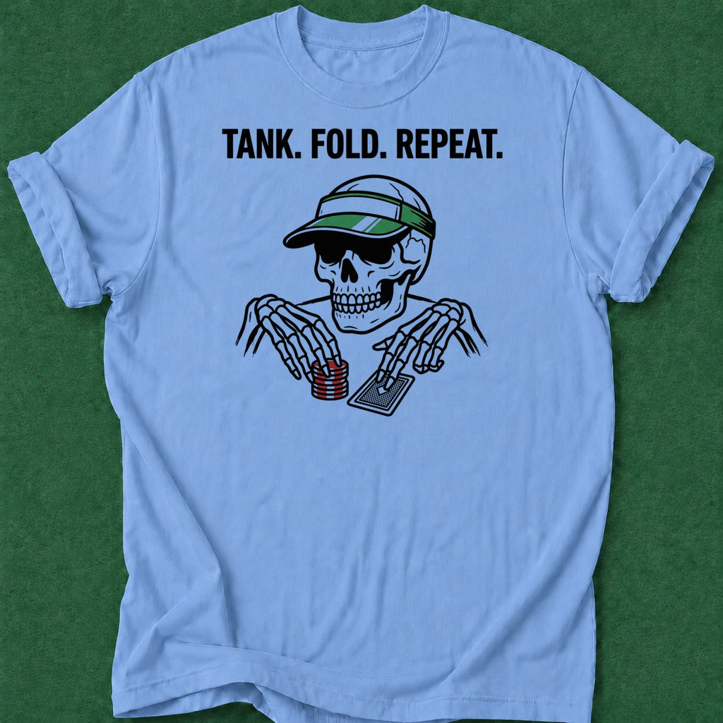Dead Read Tank Fold Repeat T-Shirt poker t-shirt design, female poker player, table talk, poker intuition, poker night apparel