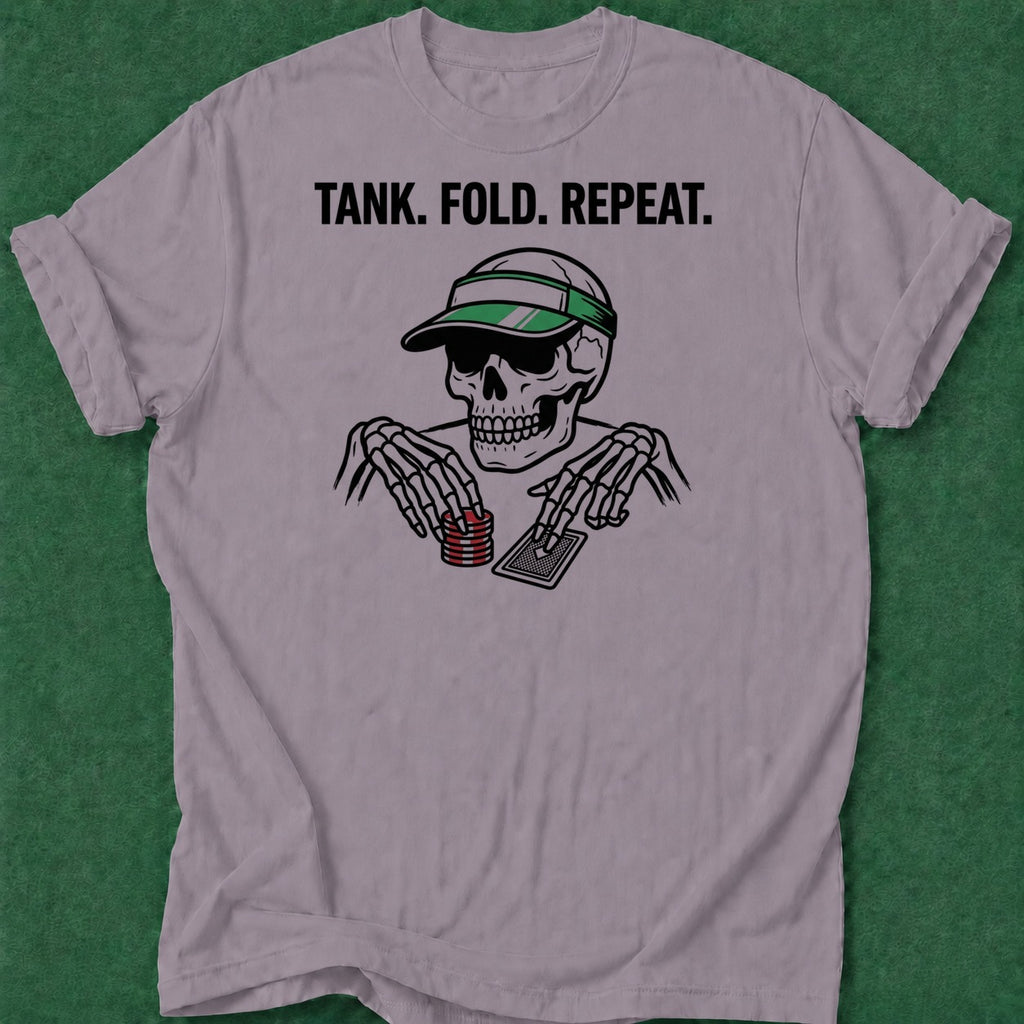 Dead Read Tank Fold Repeat T-Shirt poker t-shirt design, female poker player, table talk, poker intuition, poker night apparel