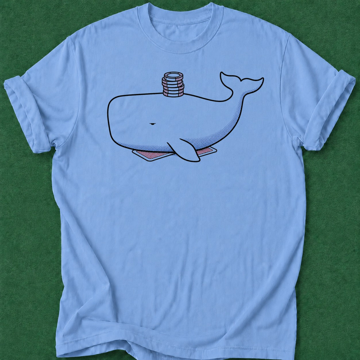 Dead Read Whale Cards Chips T-Shirt poker t-shirt design, card shark, GTO, dry humor tee, poker gift apparel
