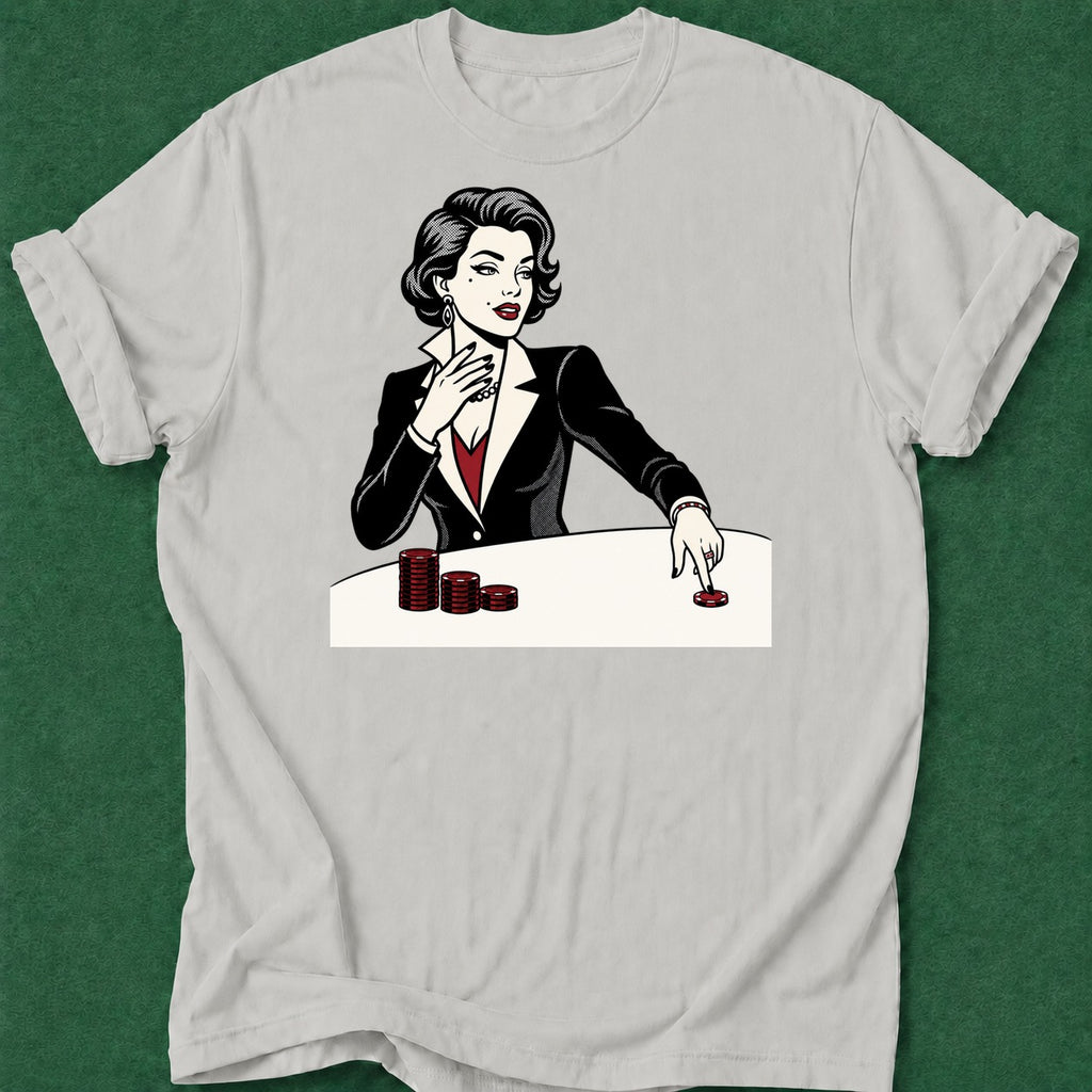 Dead Read Woman Winning T-Shirt poker t-shirt design, female poker player, poker night, card shark, poker humor apparel