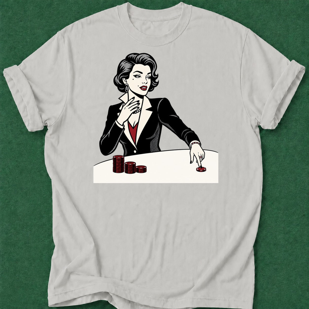 Dead Read Woman Winning T-Shirt poker t-shirt design, female poker player, poker night, card shark, poker humor apparel