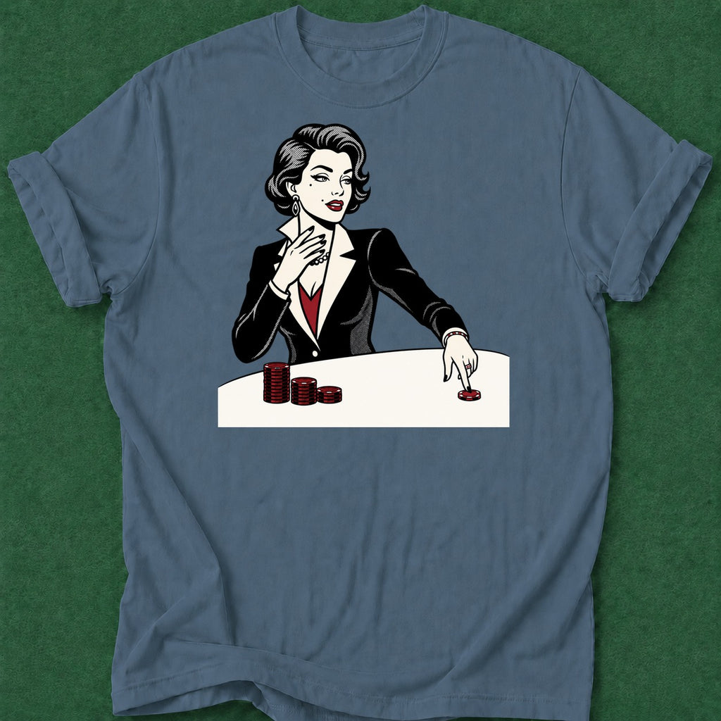 Dead Read Woman Winning T-Shirt poker t-shirt design, female poker player, poker night, card shark, poker humor apparel