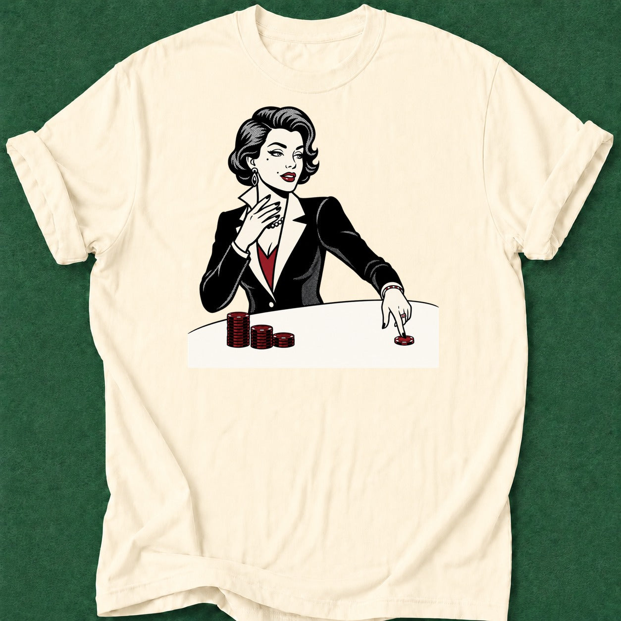 Dead Read Woman Winning T-Shirt poker t-shirt design, female poker player, poker night, card shark, poker humor apparel