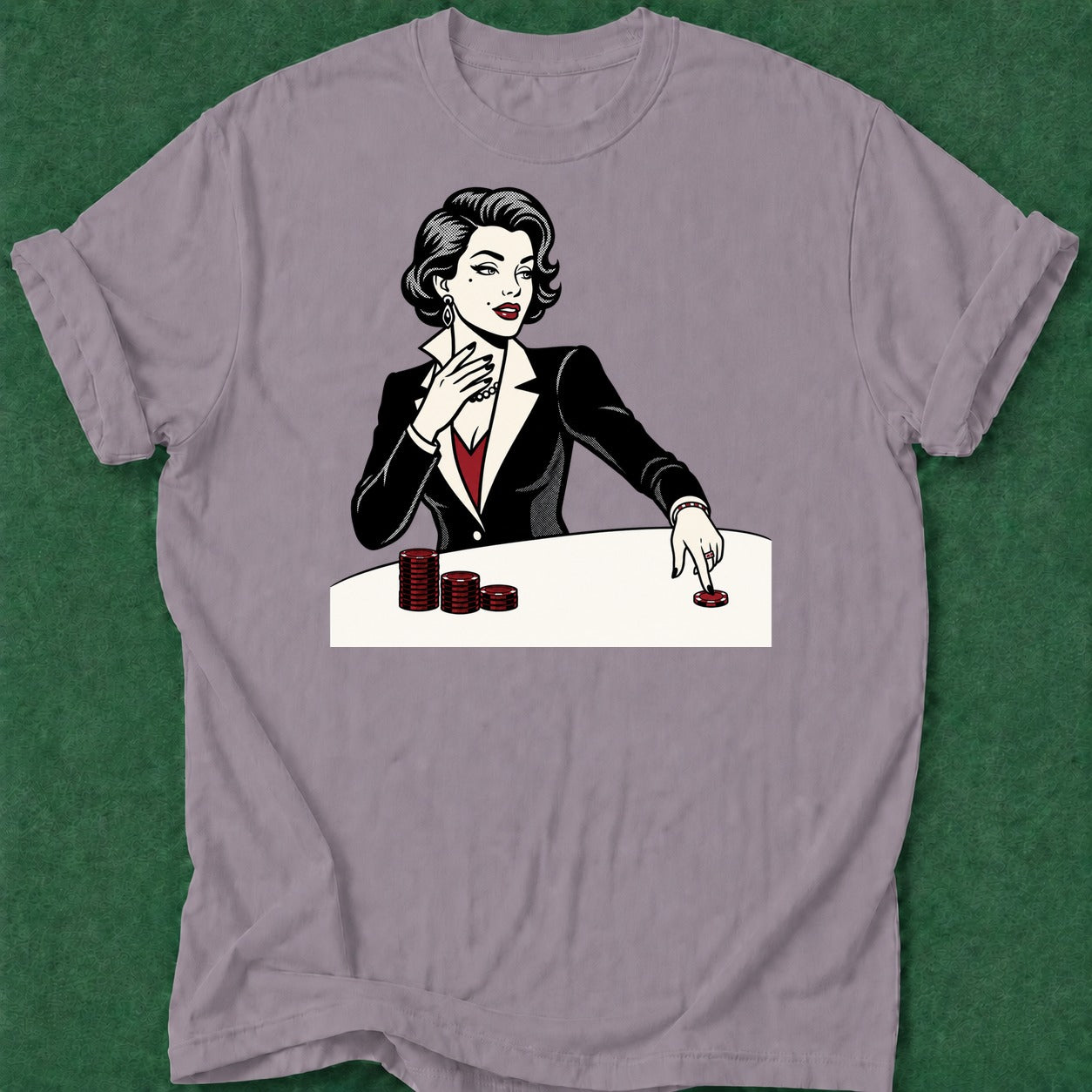 Dead Read Woman Winning T-Shirt poker t-shirt design, female poker player, poker night, card shark, poker humor apparel
