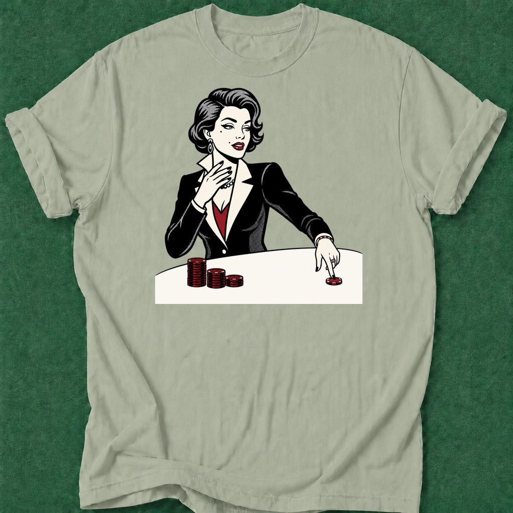 Dead Read Woman Winning T-Shirt poker t-shirt design, female poker player, poker night, card shark, poker humor apparel