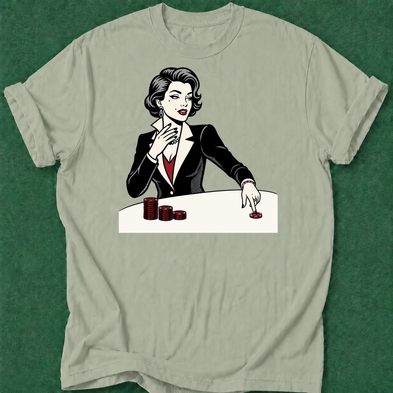 Dead Read Woman Winning T-Shirt poker t-shirt design, female poker player, poker night, card shark, poker humor apparel