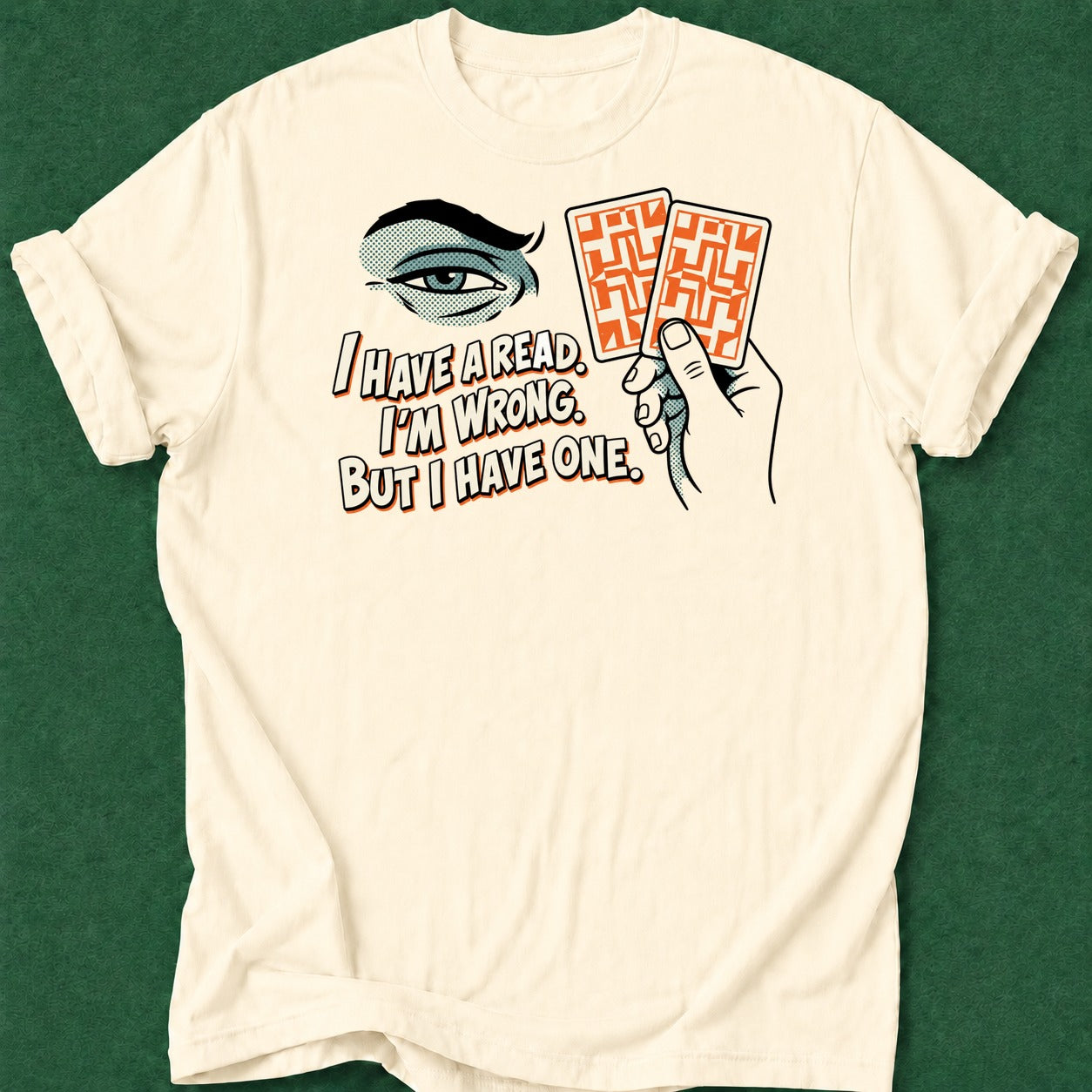 Dead Read Wrong Read T-Shirt poker t-shirt design, female poker player, woman poker, poker night, cash game apparel