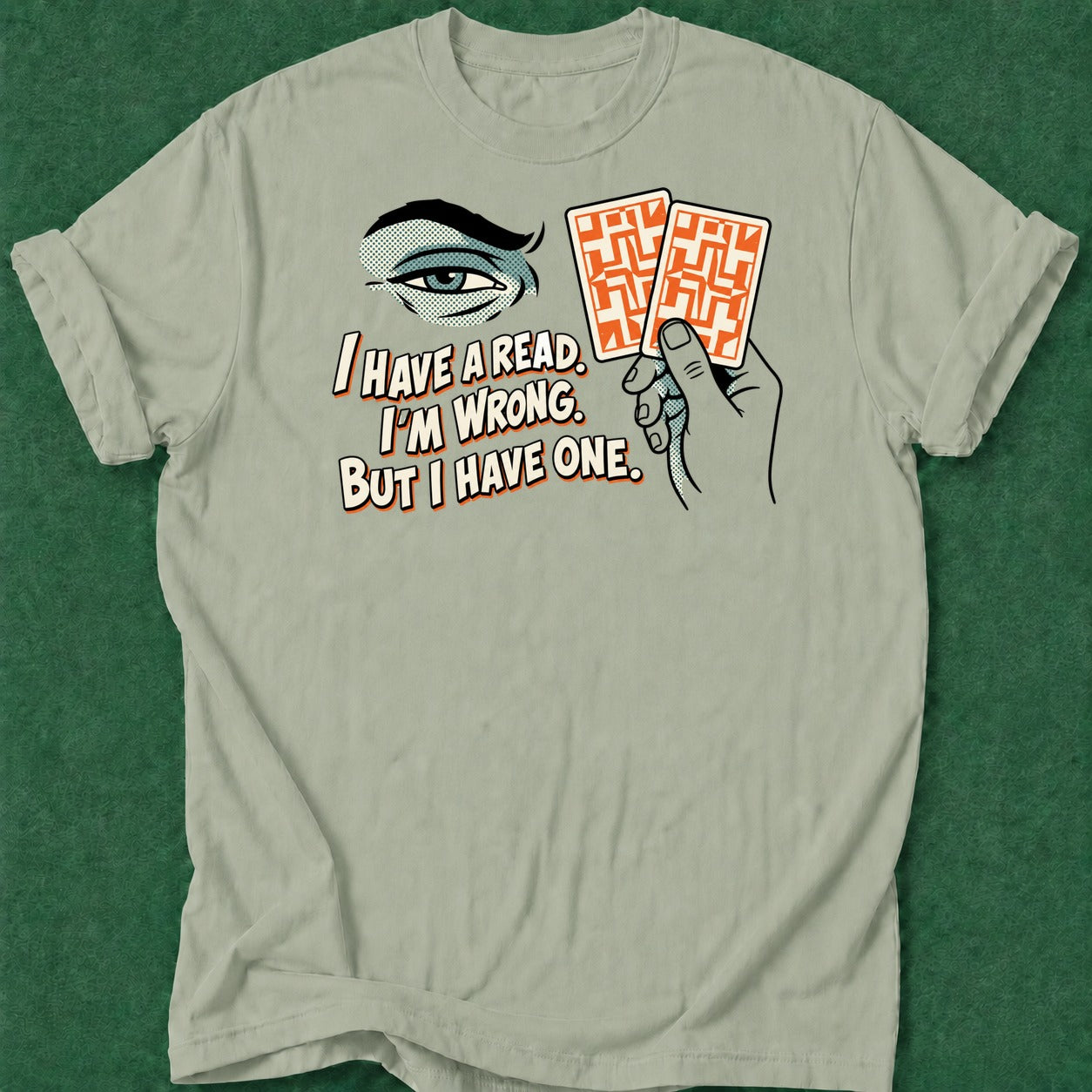 Dead Read Wrong Read T-Shirt poker t-shirt design, female poker player, woman poker, poker night, cash game apparel