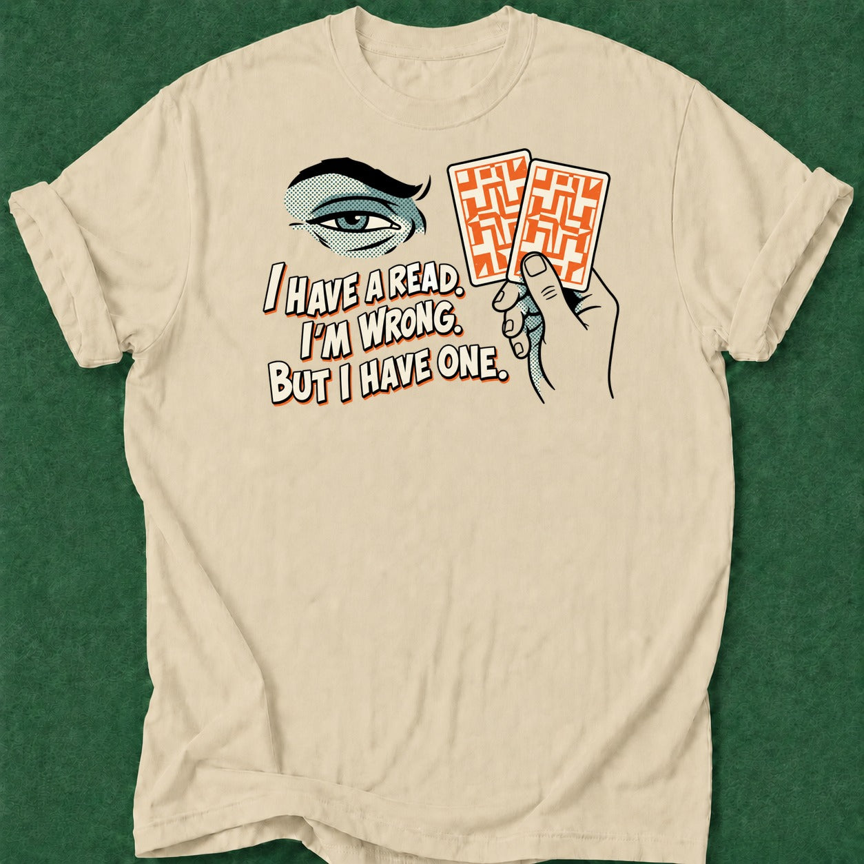 Dead Read Wrong Read T-Shirt poker t-shirt design, female poker player, woman poker, poker night, cash game apparel